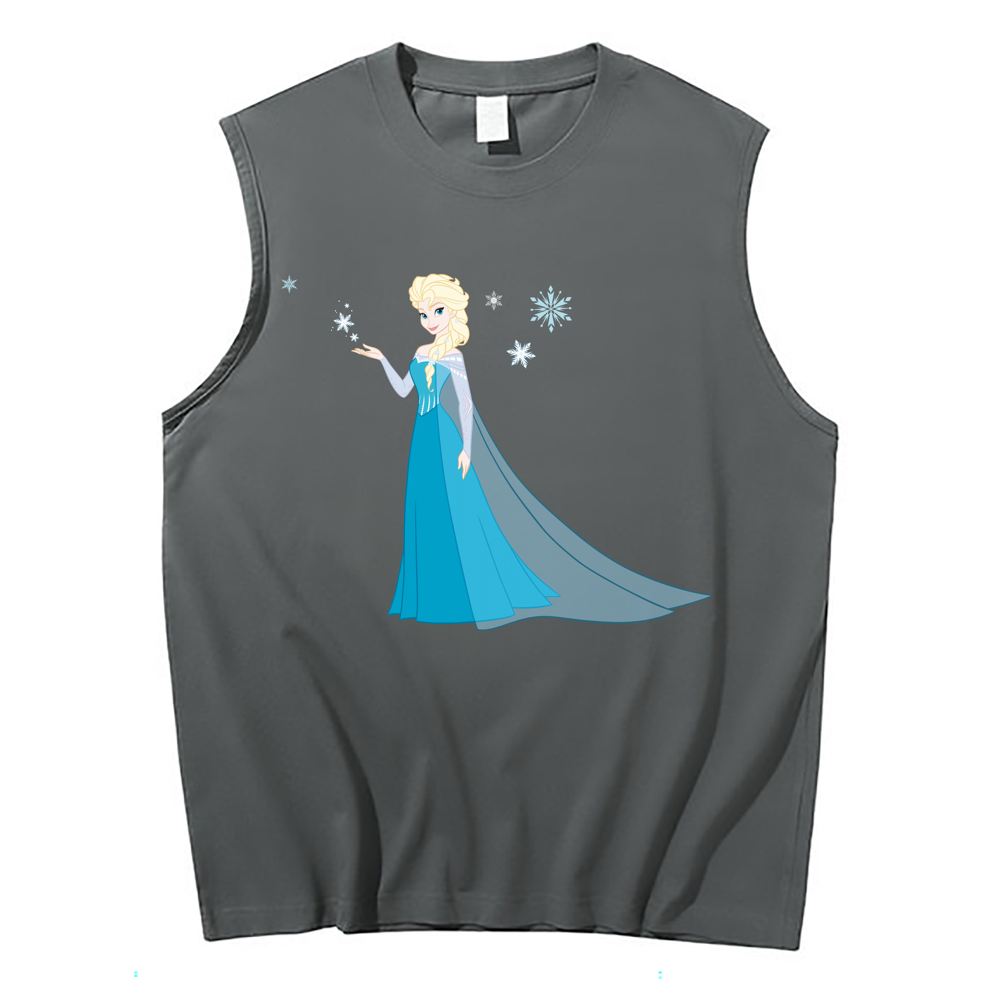 （画像用） アナと雪の女王 アンナ エルサ Frozen Anna Elsa コットン100％タンクトップ（フロントプリント）